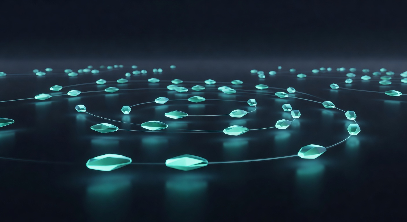 A fleet of luminous autonomous entities tracing coordinated paths across a wide dark plane, each on its own trajectory but visibly aware of the others